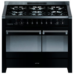 Smeg A2BL-8 Dual Fuel Range Cooker, Black